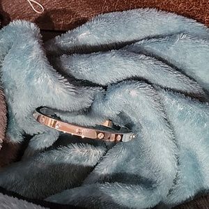 Kate Spade Silver Set In Stone Hinged Bangle